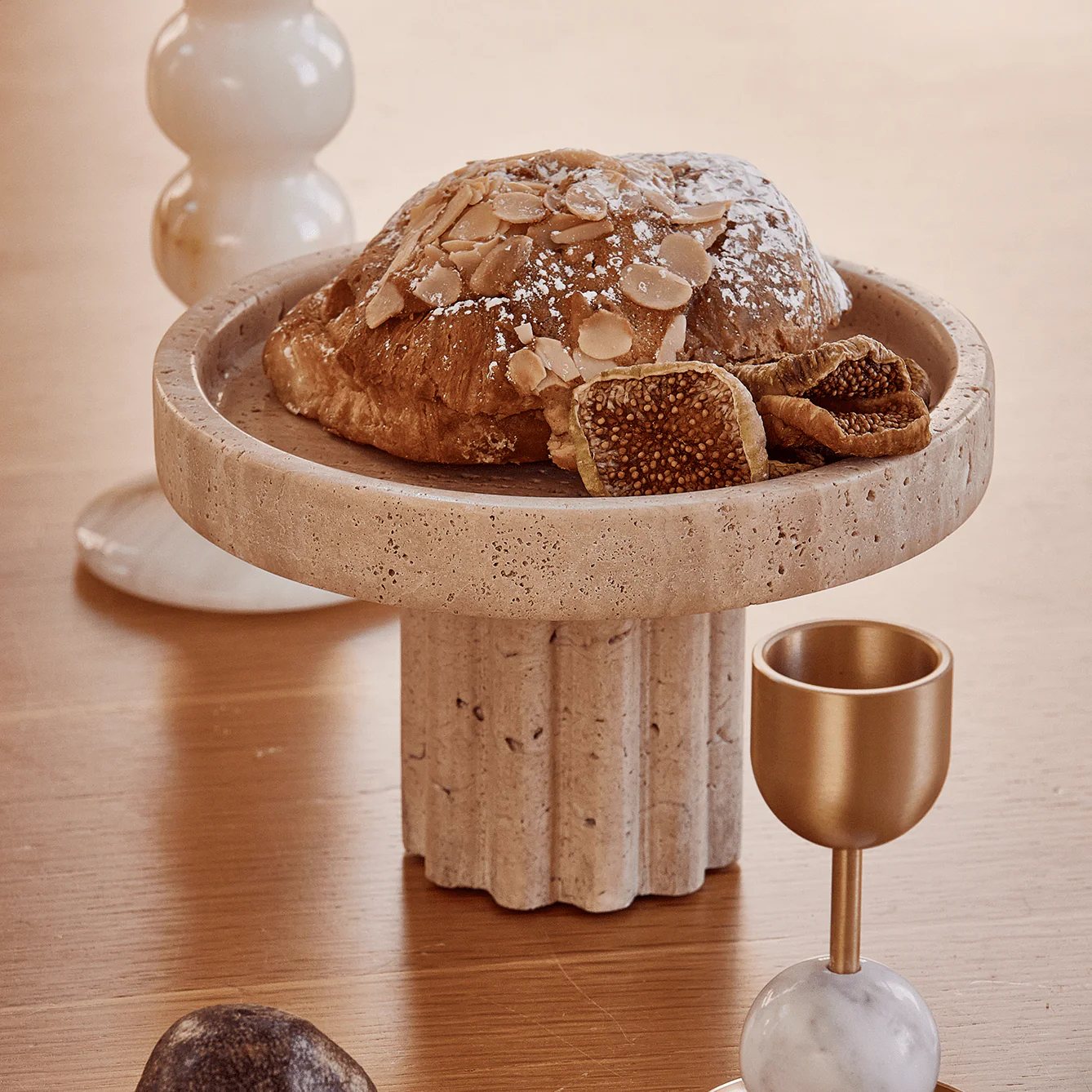 Column Tray -  Round / Travertine - Image 3