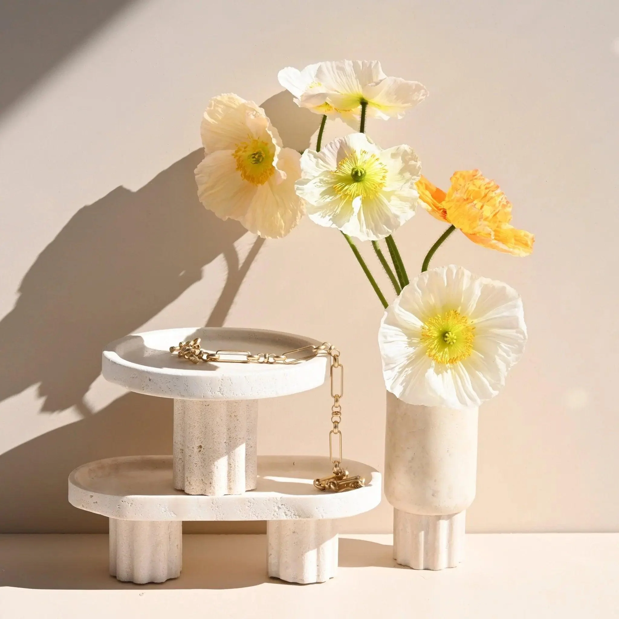 Column Tray -  Round / Travertine - Image 5