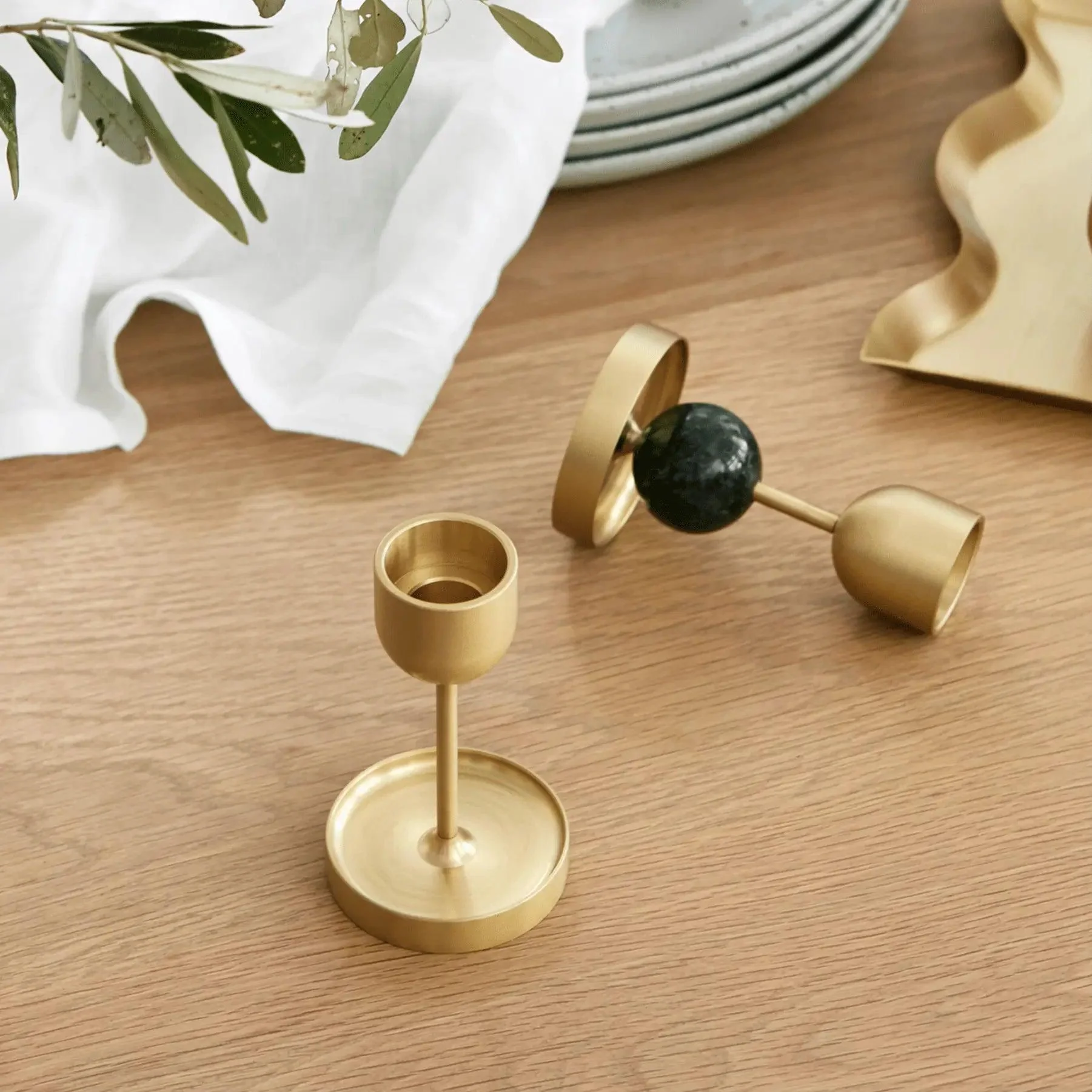 Fountain Brass Candle Holder-Medium - Image 3