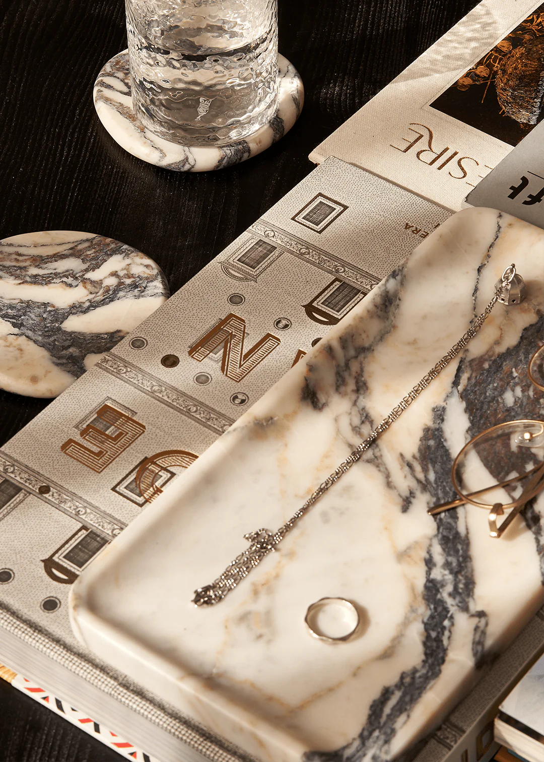 Linea Rectangle Marble Tray - Image 7