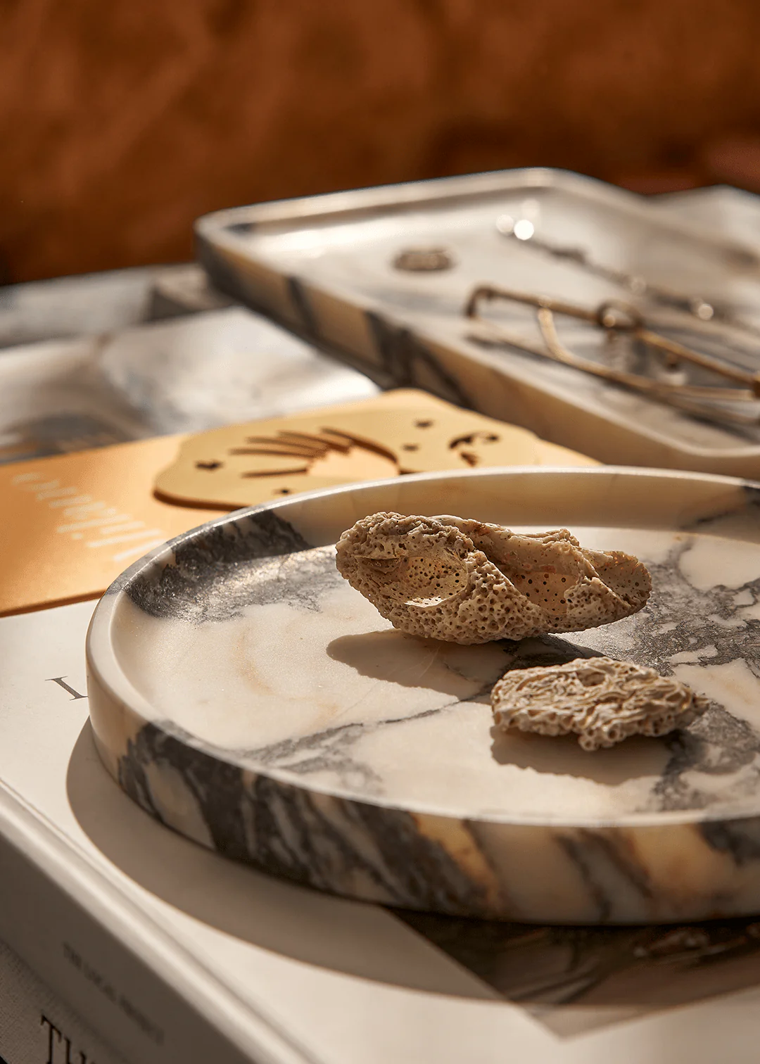 Linea Round Marble Tray - Image 3