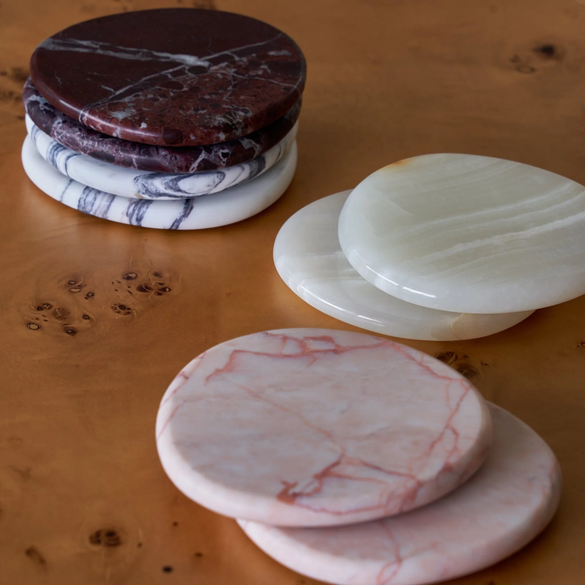 Marble Coaster Set - White Onyx - Image 4