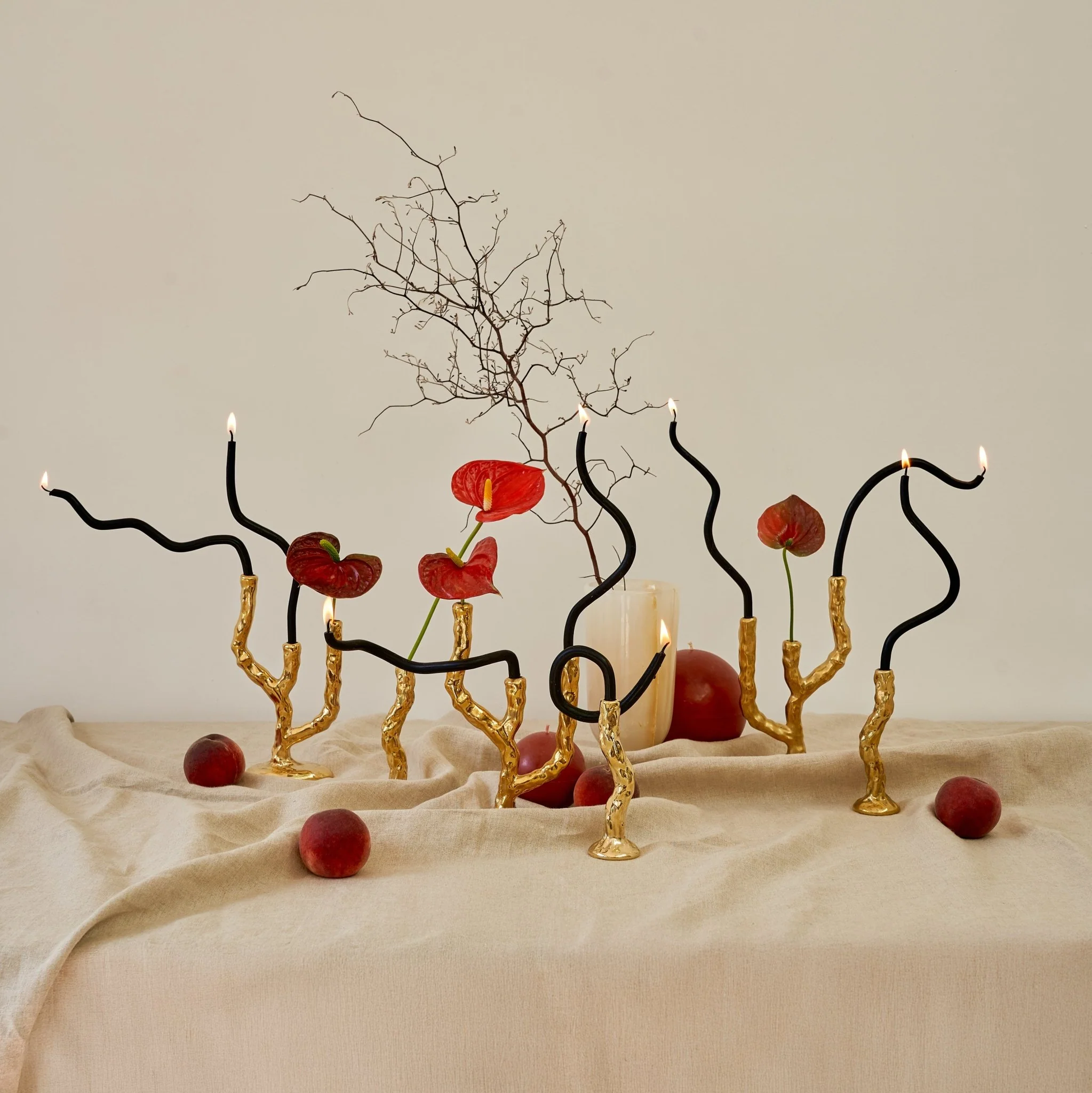 Twig Brass Candle Holder - Single - Image 4