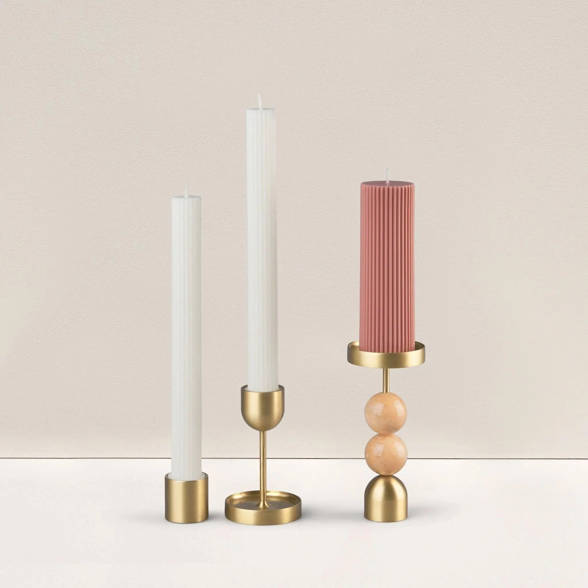 Wide Column Pillar Candle - Peach - Image 3