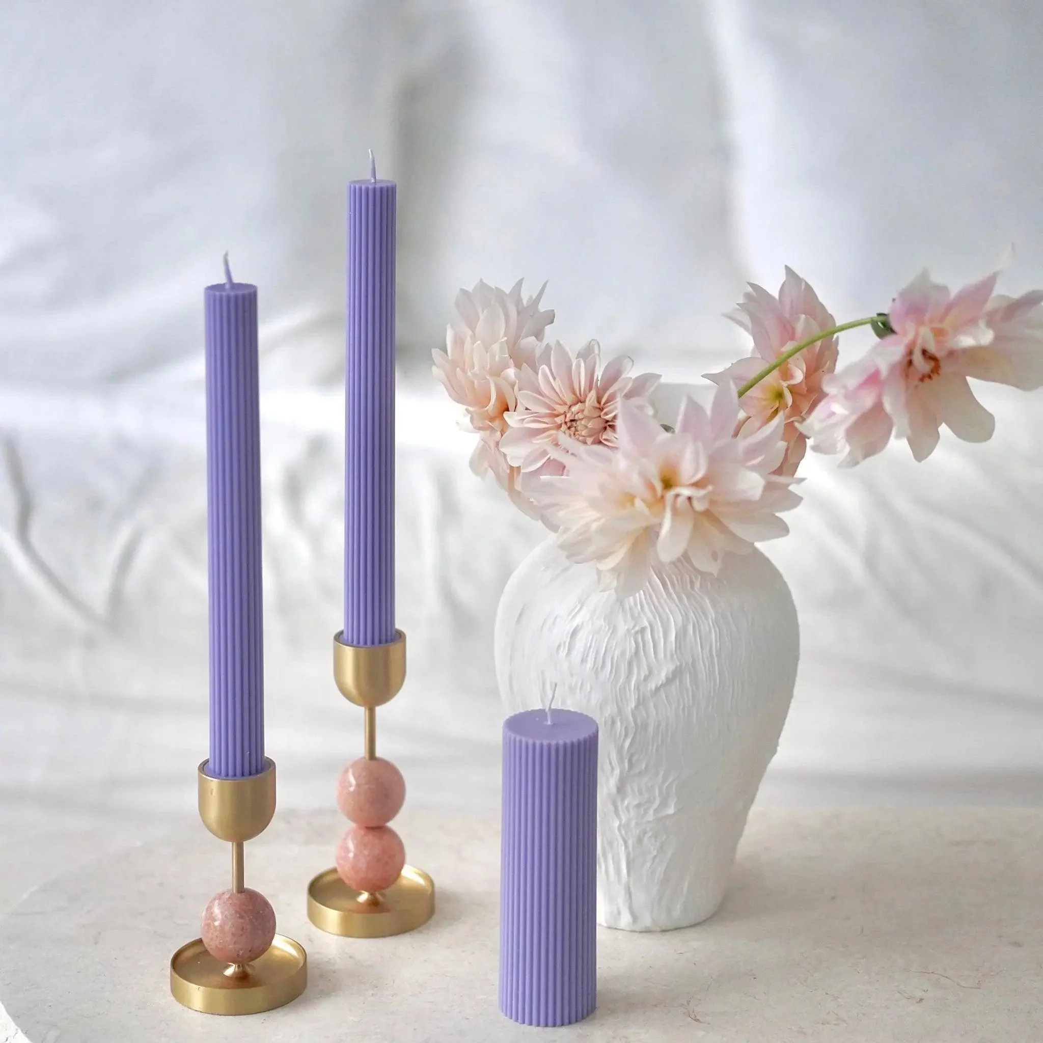 Wide Column Pillar Candle - Periwinkle - Image 4